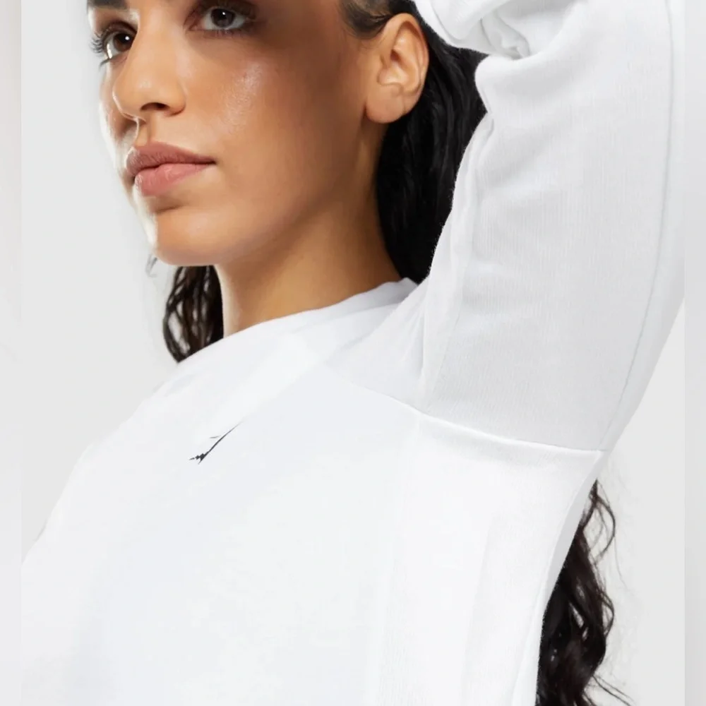 Gymshark Training Cropped Sweater White Athleisure Activewear Women’s XS